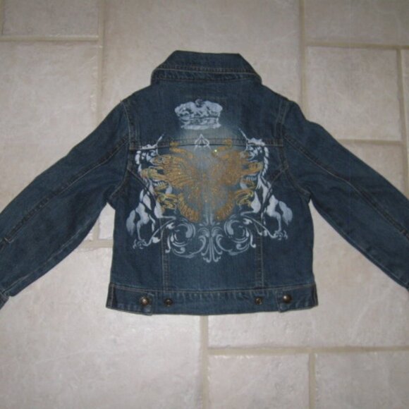 SQUEEZE GIRL'S SZ 5 DENIM JEAN JACKET W/ REMOVABLE FAUX FUR COLLAR  QUILTED VEST - Picture 1 of 15